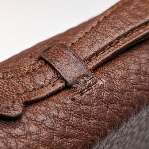 英國復古棕色皮革縫紉包